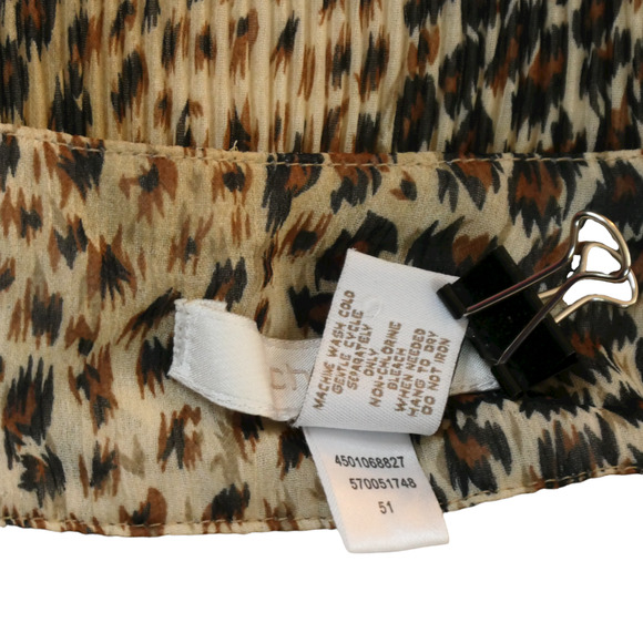 Chicos Accordion Pleat Maxi Skirt Size 2 Large Stretch Lined Wild Animal Cheetah - Picture 7 of 8